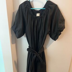 DISSH black linen maxi dress size 6
